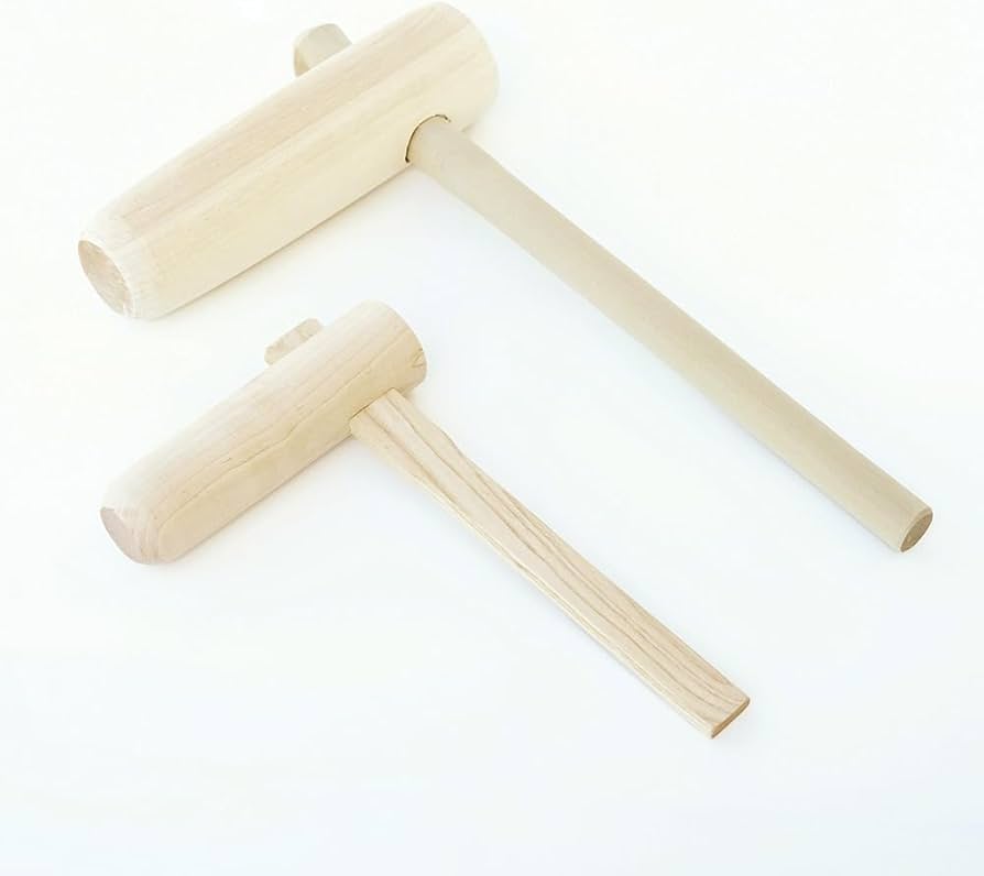 Amazon | 【木台付き】餅つきセット 1.5升用 木製ミニ臼＋キネ2本