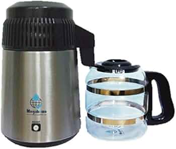 Amazon | 蒸留水器（蓋：黒 本体：ステンレス） 新ガラス容器・磁器