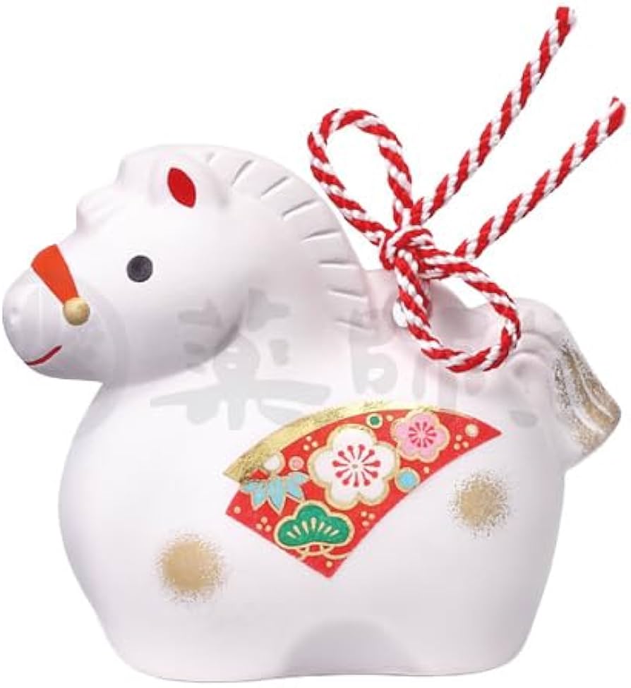 Amazon.co.jp: 薬師窯(yakushigama) 錦彩 招福 寿々 午 (土鈴・中