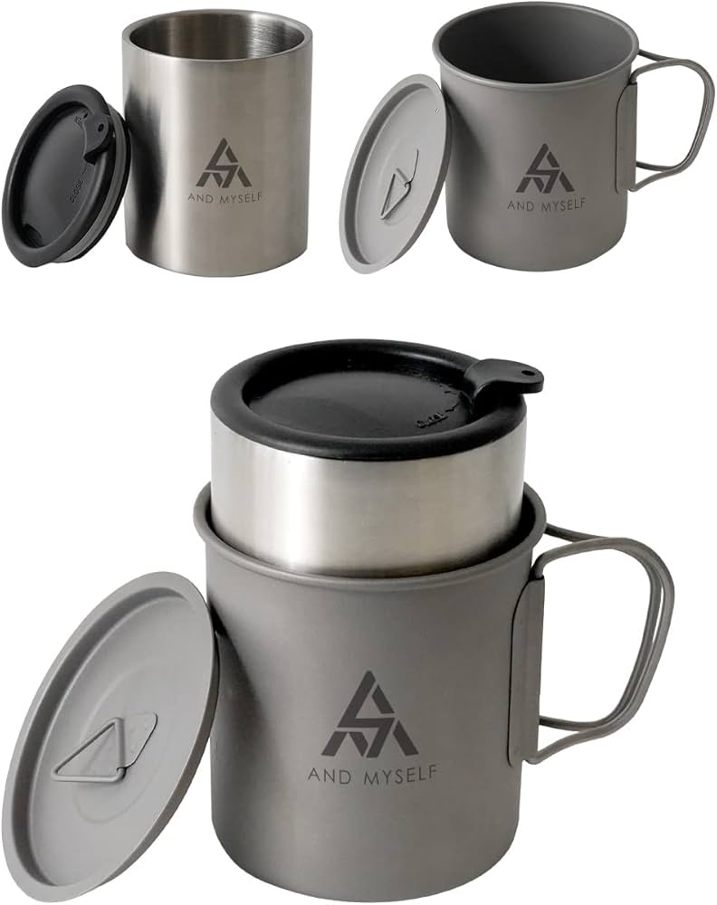 Amazon | AND MYSELF 【チタン製】 チタンマグ マグセット キャンプ