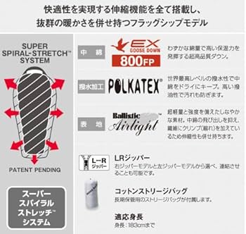 Amazon.co.jp: モンベル(mont-bell) 寝袋 UL.スーパースパイラル