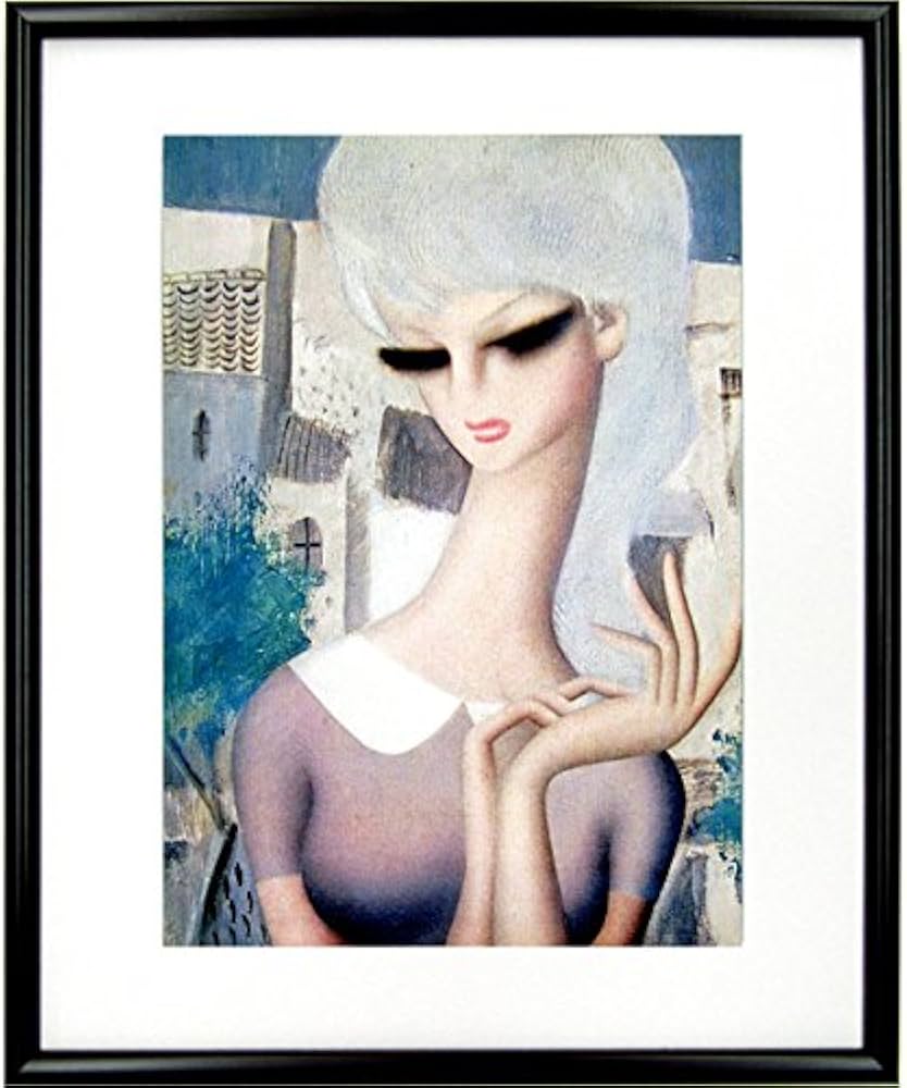 Amazon.co.jp: 東郷青児『町娘』美術印刷複製画 人物画 美人画 女性画