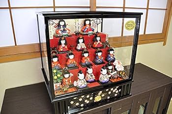 Amazon | 雛人形 木目込人形 フルセット 十五人 丈夫な ガラスケース