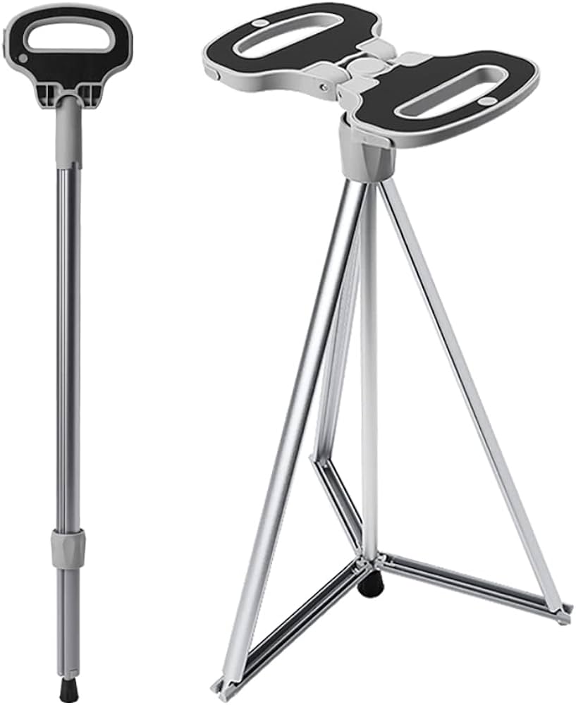 Amazon.co.jp: ステッキチェア 折りたたみ杖 超軽量 登山杖 アルミ製 3