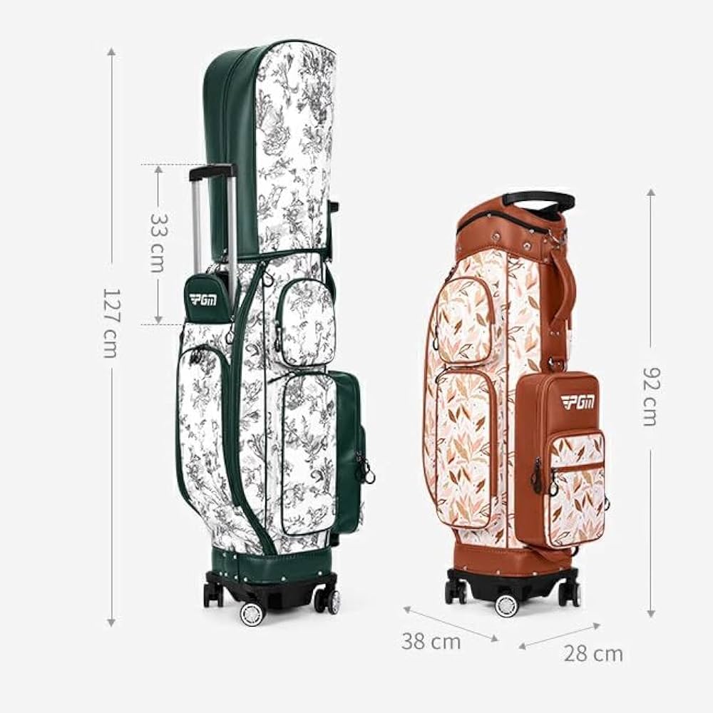 kasco キャスコ キャディバッグ キャスター付 チェック柄 ブラウン