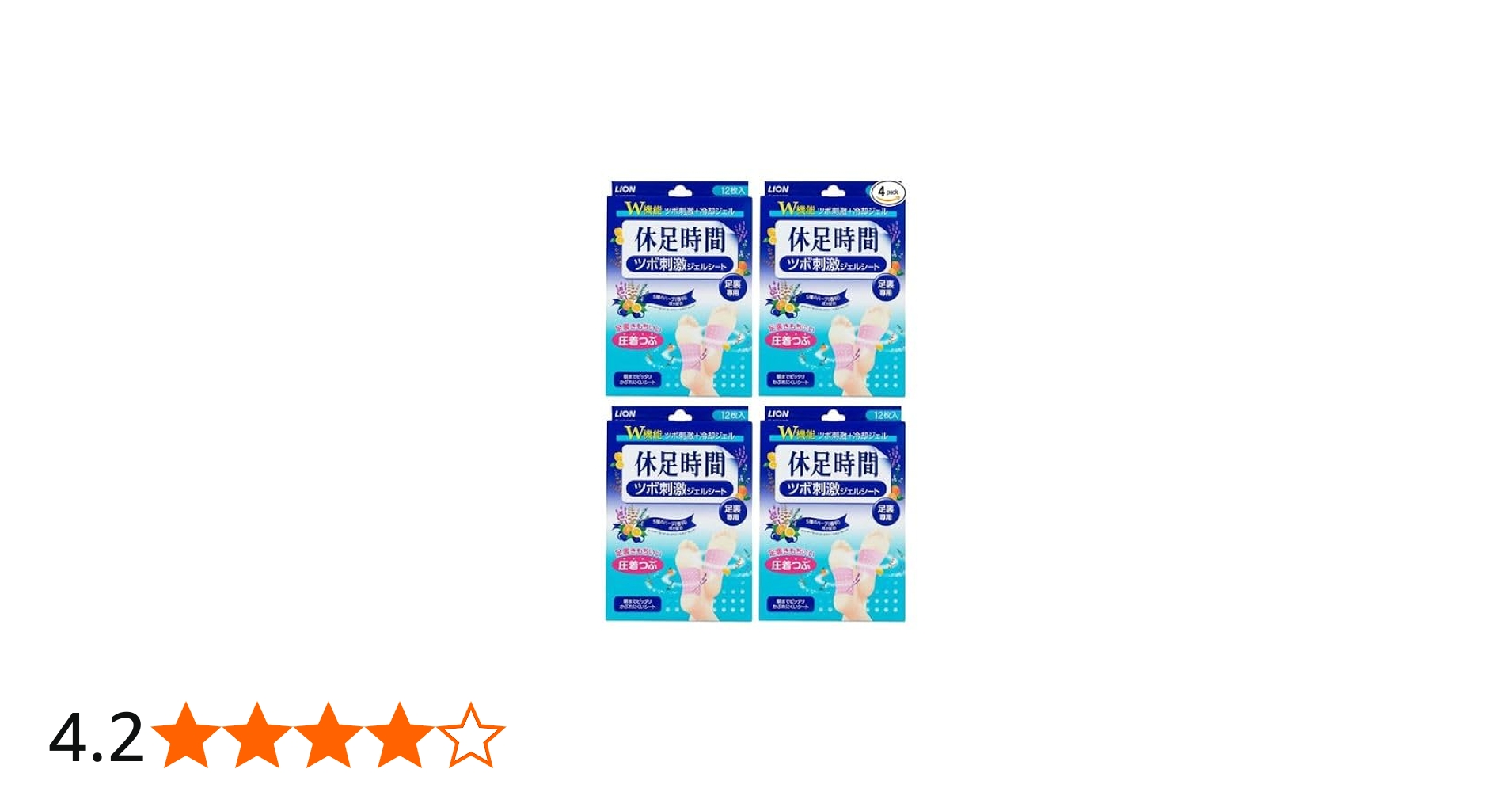 Amazon.co.jp: 4個セット 休足時間 ツボ刺激ジェルシート 12枚