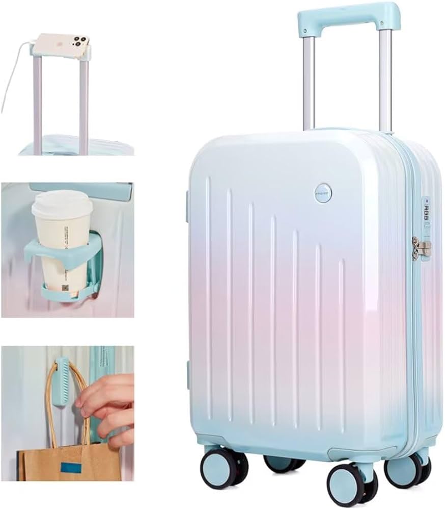 Amazon.co.jp: スーツケース usbポート付き カップホルダー mサイズ 大