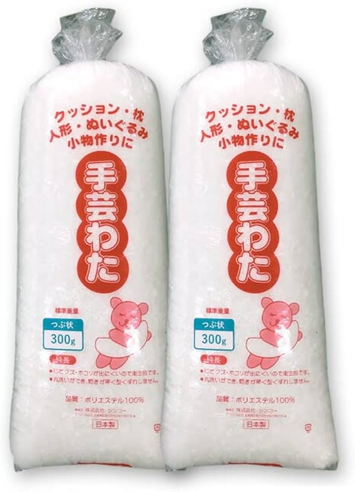 Amazon | 手芸わた 300g×2個 600g 洗える綿 つぶ状 ポリエステル綿