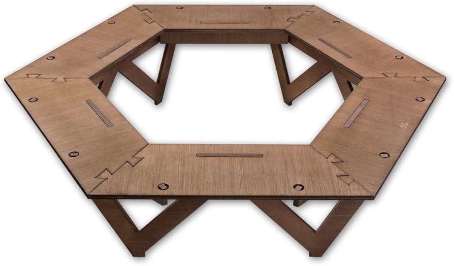 Amazon.co.jp: ヘキサゴンテーブル 組立式 アウトドア ウッドデッキ