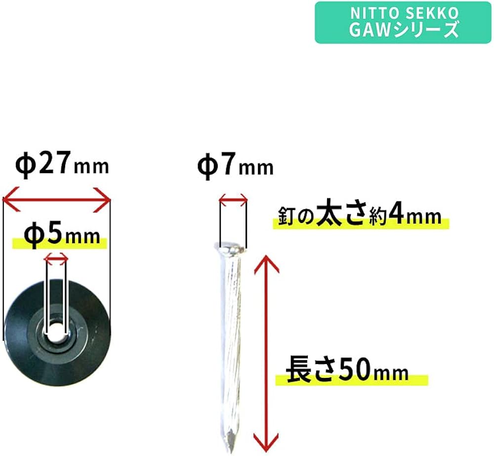 Amazon.co.jp: NITTO SEKKO コンクリート釘 ワッシャーミニ セット 防