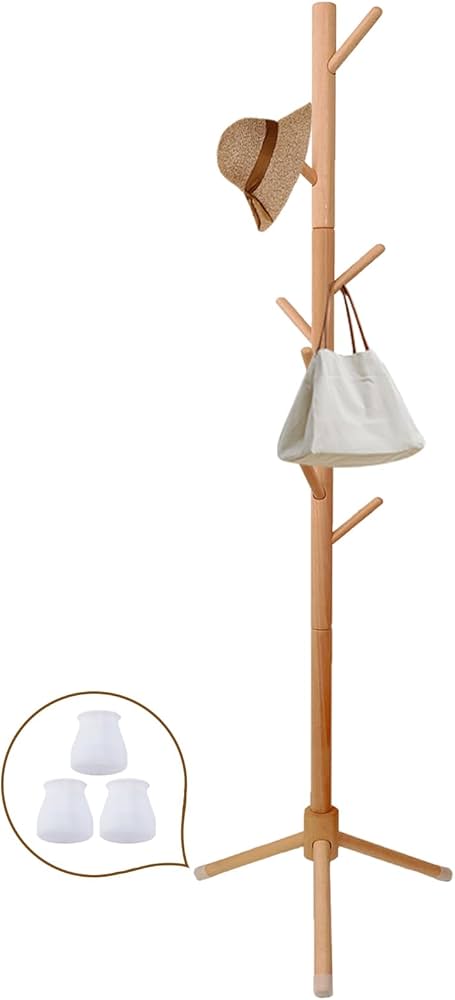 Amazon.co.jp: Omena ポールハンガー 木製 コートハンガー ぽーるはん
