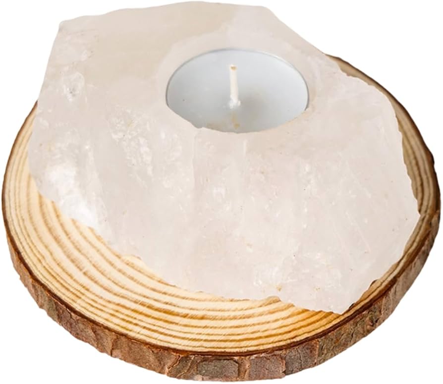 Amazon.co.jp: sukimind 白水晶 キャンドルホルダー 天然石原石