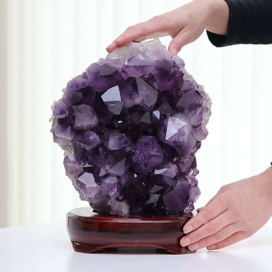 絶品☆濃紫の煌めき☆アメジストハート型❤︎クラスターパワーストーン