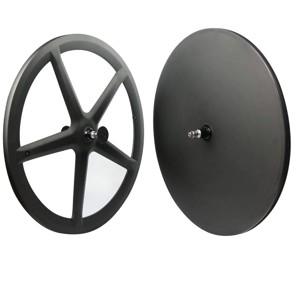 カーボンホイール フロント ノーブランド バトンホイール 5本 ピスト