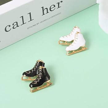 Amazon.co.jp: ブローチ アイススケート靴 フィギュアスケート メタル