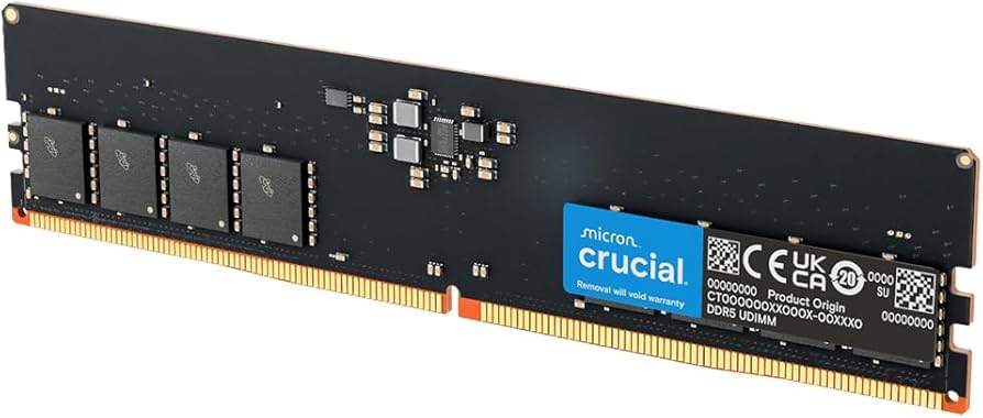 Crucial 32GB DDR5 RAM, 4800MHz CL40 Desktop Memory, UDIMM 288-Pin