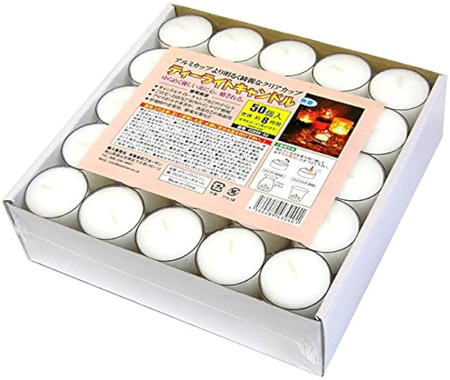 Amazon.co.jp: ティーライトキャンドル クリアカップ 燃焼 約8時間 50