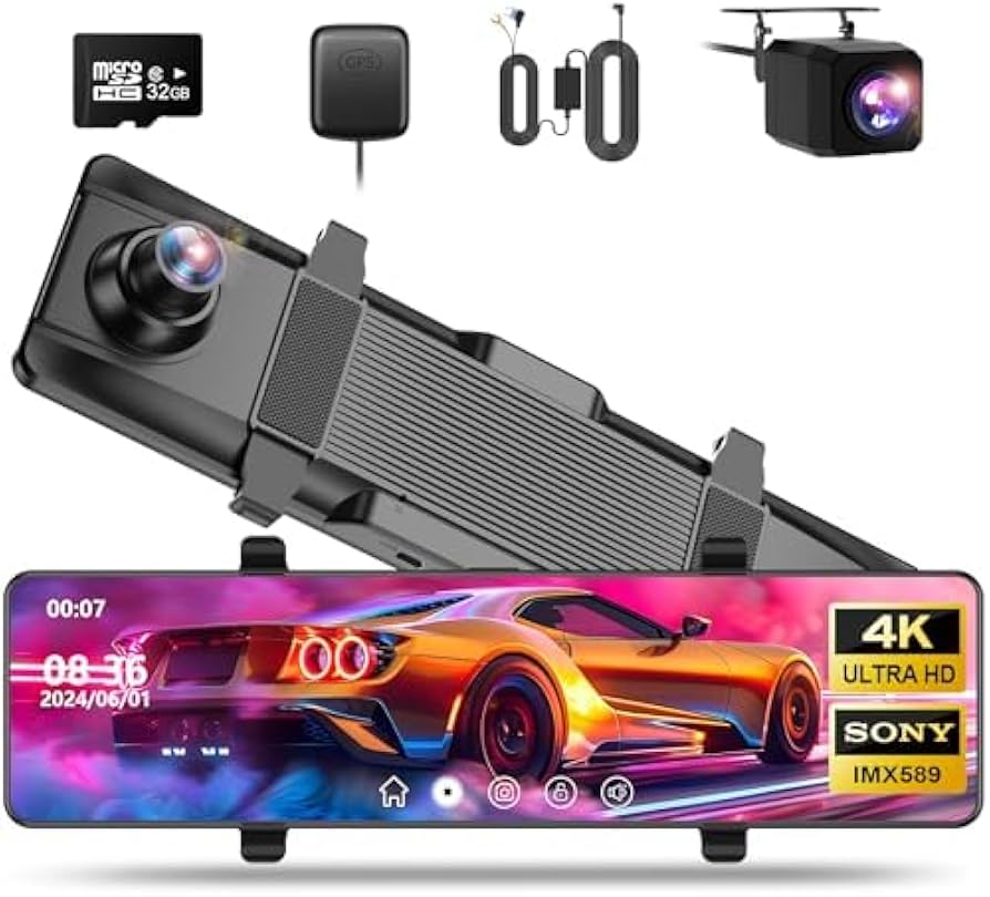 Amazon.co.jp: ドライブレコーダー ミラー型【2024年 4K画質アップ・12