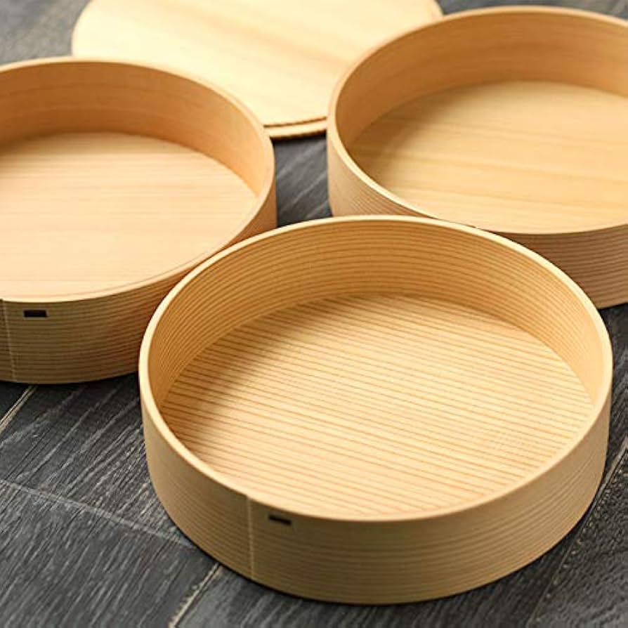 Amazon｜大館工芸社 曲げわっぱ重箱 丸三段重 白木 各900cc 秋田杉