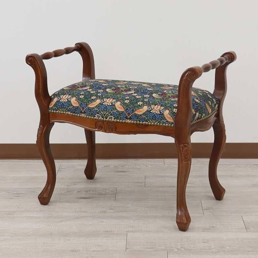 Amazon.co.jp: イタリア ベンチスツール 猫脚 いちご泥棒 肘掛付