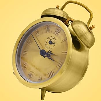 Amazon.co.jp: レトロ機械式目覚まし時計サイレントゴールド時計仕掛け