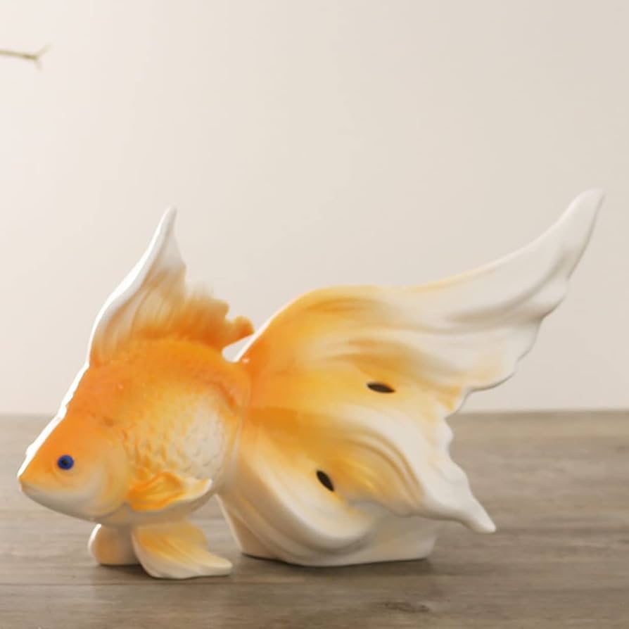 Amazon.co.jp: 魚の置物 陶製 車 家 玄関 装飾 風水置物 リアル 縁起