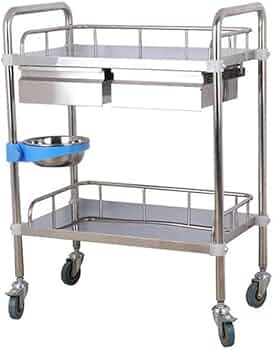 Amazon.co.jp: Tappros 医療用ワゴン 医療用カート 回診車 ステンレス