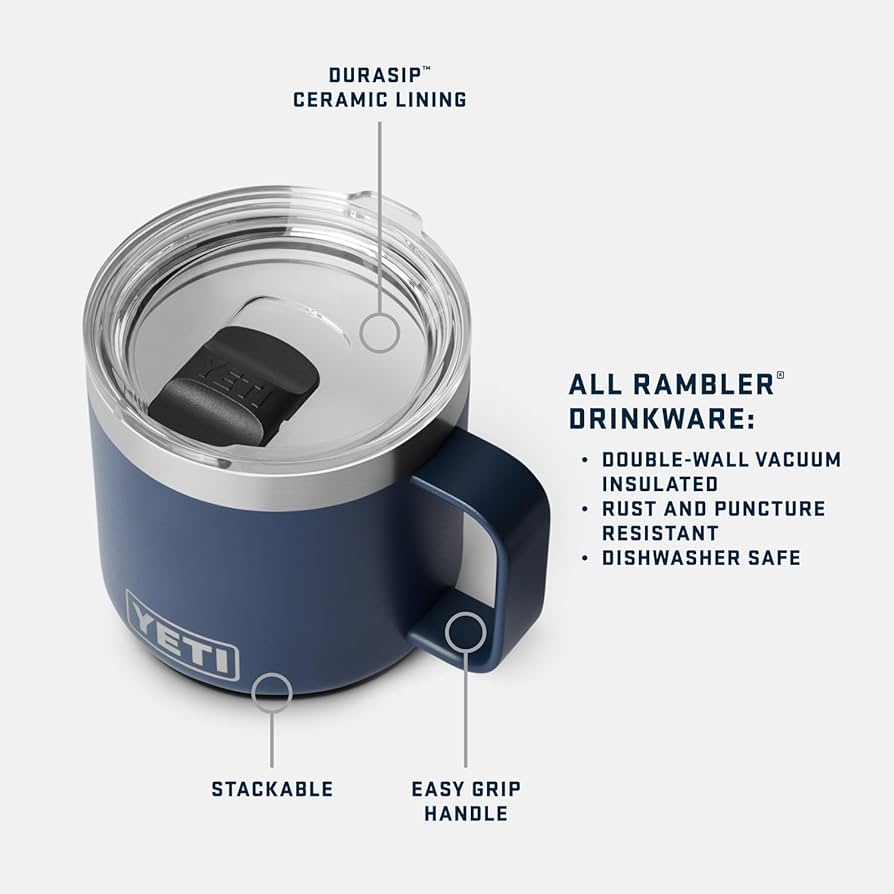 Amazon.com: YETI Rambler 14 oz Ceramic Lined Stackable Mug, Vacuum