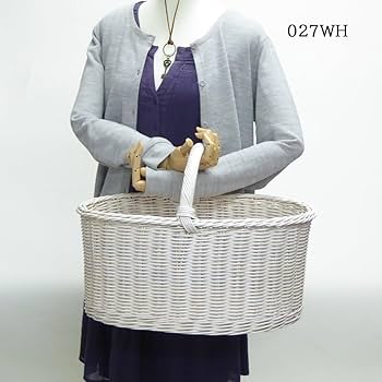 Amazon｜型番027WH 天然素材の白いかご ホワイトバスケット ピクニック