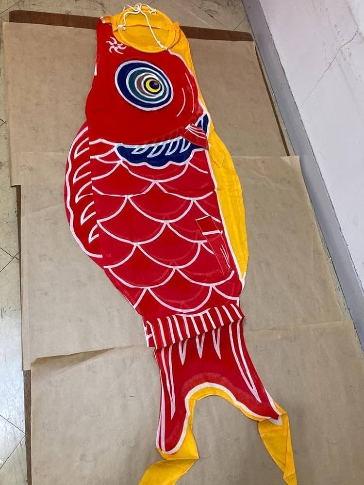 Amazon | 2点 ダイヤ印 金太郎 鯉のぼり 黒4m赤2m 木綿 昭和レトロ