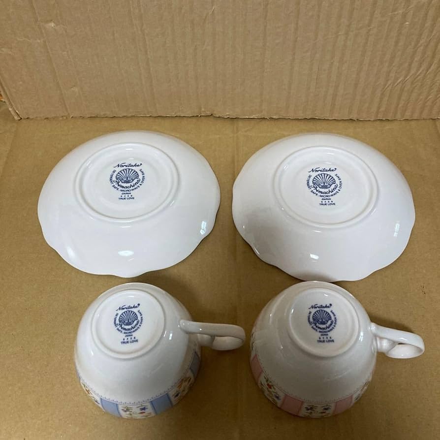 Amazon | ノリタケ トゥルーラブ カップ＆ソーサー 2客 ブルー ピンク