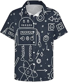 Amazon.co.jp: アロハシャツ ロボット 柄 半袖シャツ メンズ