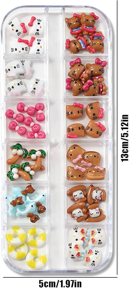 Amazon.co.jp: ネイルパーツ キティ リボン 1ケース入り 可愛い 大きい