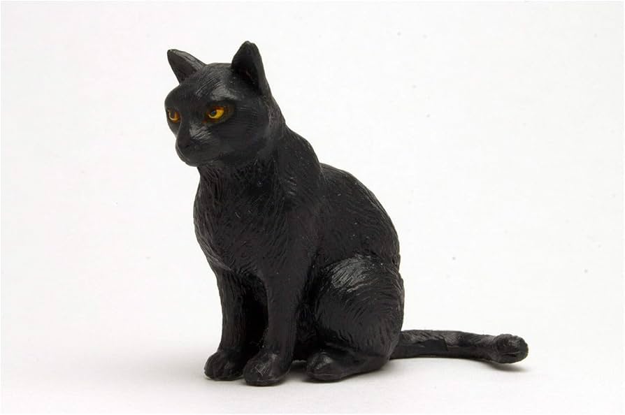 Amazon.co.jp: プラッツ 1/12 黒猫(座り) : ホビー