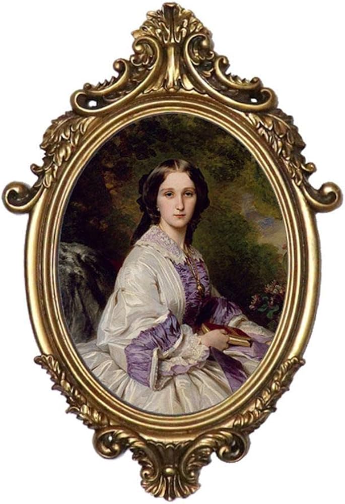 Amazon | Generic アンティーク楕円形の額縁バロック様式の華やかな