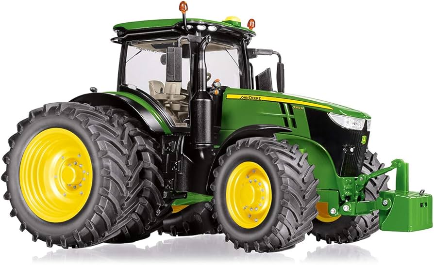 Wiking 077846 John Deere 7310R Model Tractor with Twin Tyres, 1:32