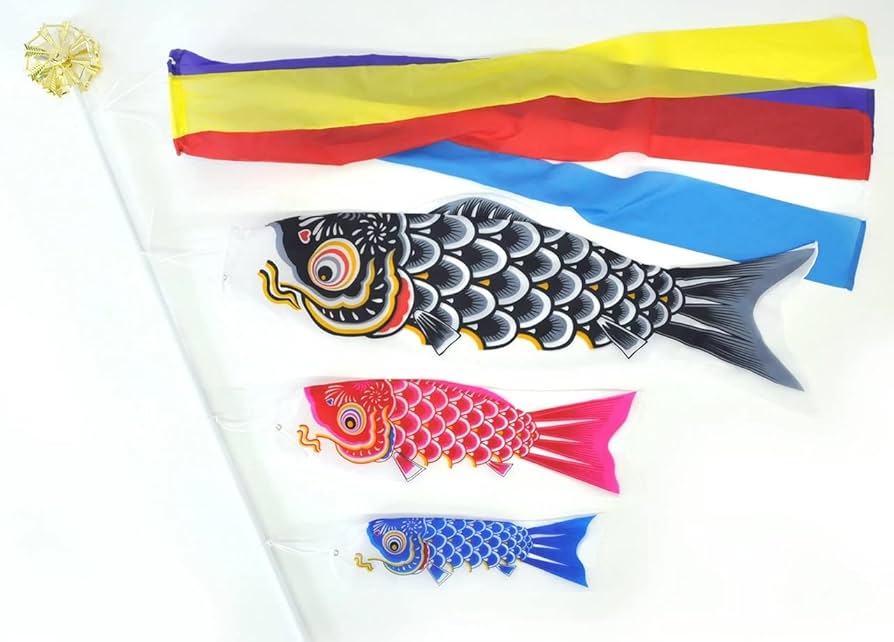 Amazon | 秀光人形工房 室内用 ミニ こいのぼり 吹流し 鯉 3色 友禅染