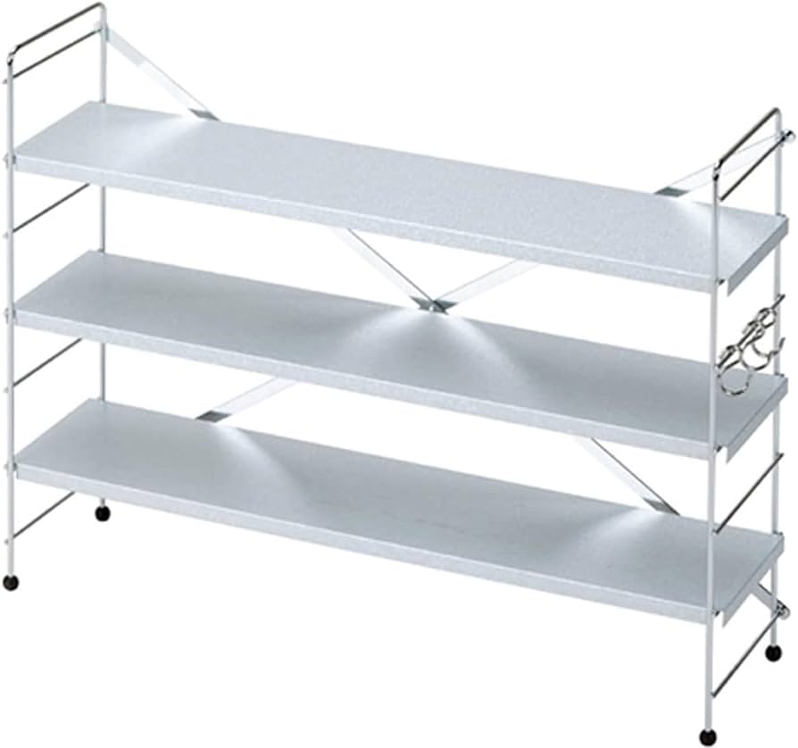 Amazon｜下村企販 コンロ脇 収納ラック 3段 【日本製】 6段階に高さ