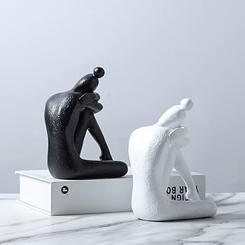 Amazon.co.jp: JAnjiaLxY 置物 オブジェ 座る人 人体 彫像 かわいい