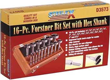 Steelex Conjunto de brocas Forstner D3573 com haste hexagonal, 16