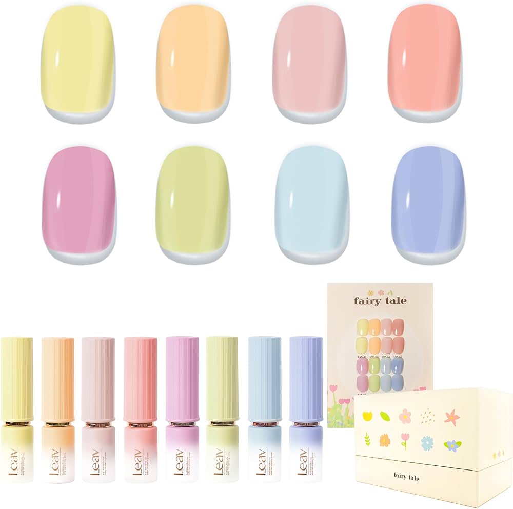 Amazon.com: Leav Fairy Tale Syrup Gel Polish 8 Colors Set, Ivory