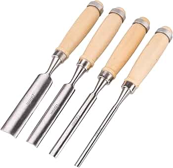 Amazon | LinLiQiao 4本 のみ セット 木工用ノミ 木工用 DIY 道具