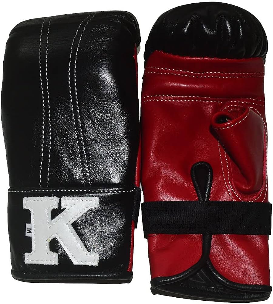 Amazon | K 本革製パンチンググローブ 黒レッド/ムエタイ名品、キック