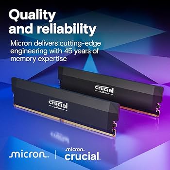Crucial Pro DDR5 RAM 64GB Kit (2x32GB) 6400MHz CL40, Overclocking