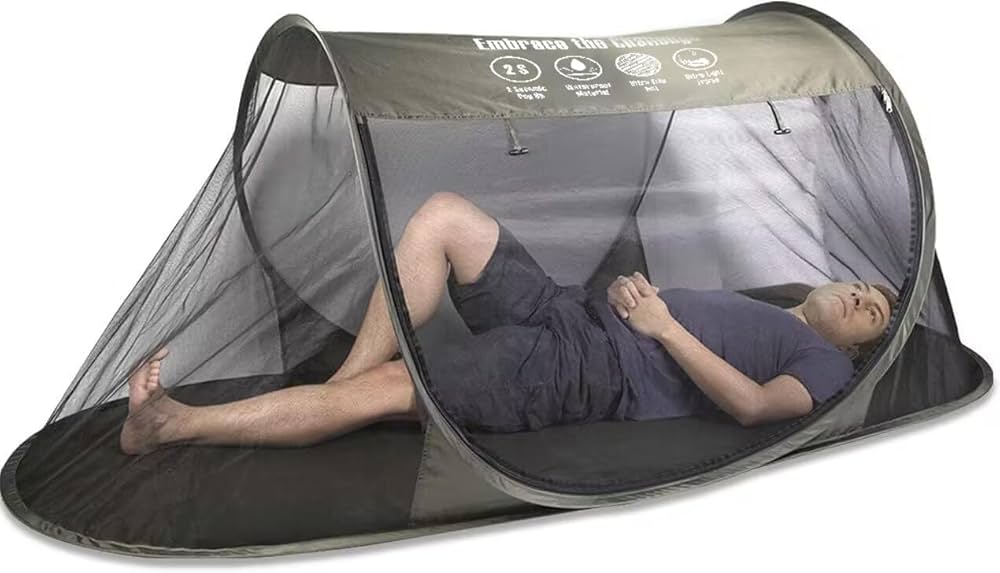 ワンタッチインスタント - 大型テント 4面キャノピー付き、蚊帳＆収納
