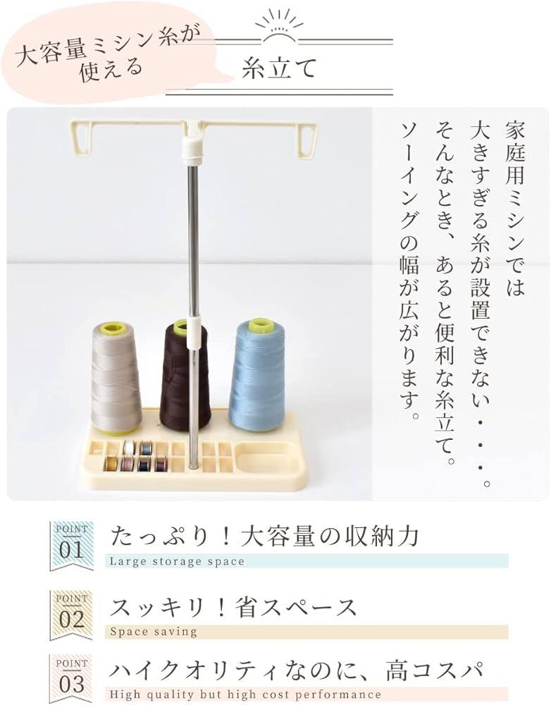 Amazon | MYmama 糸立てスタンド ミシン糸 ボビン 15個収納 組立て説明