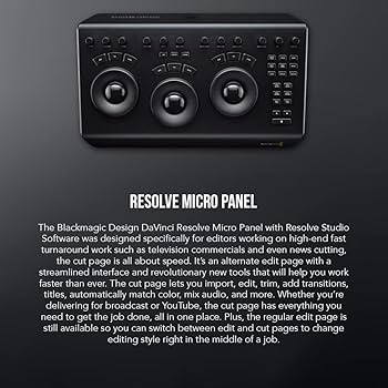 Amazon.com: Blackmagic Design DaVinci Resolve Micro Panel