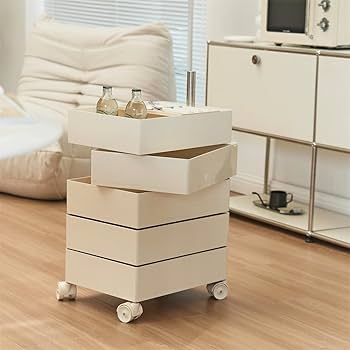 Amazon｜デザイナーズ 360° 回転タンス キャスター付き可動式 5 段多