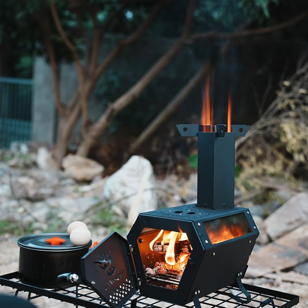 Amazon.co.jp: 【LifeRed】 コンパクトミニ薪ストーブ ブラック