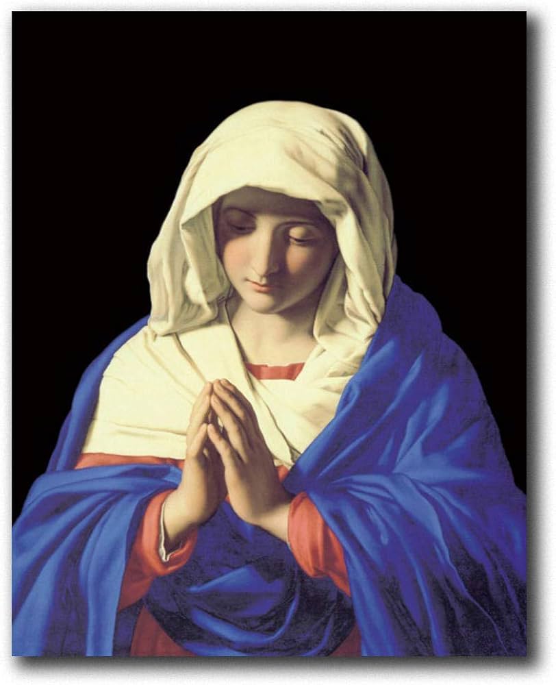 Amazon.co.jp: 聖母マリアの肖像画のポスターカトリックの家の壁の装飾